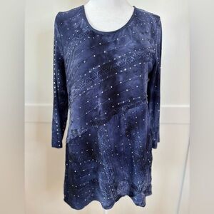 Dressbarn Midnight Blue Long Sleeve Top size medium in excellent condition